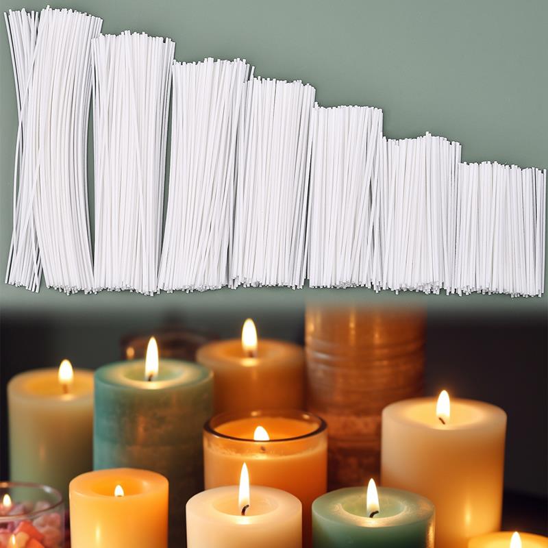 Soy Wax Pillar Blend - 50/100pcs gewachste Baumwolle Kerze Dochte Set