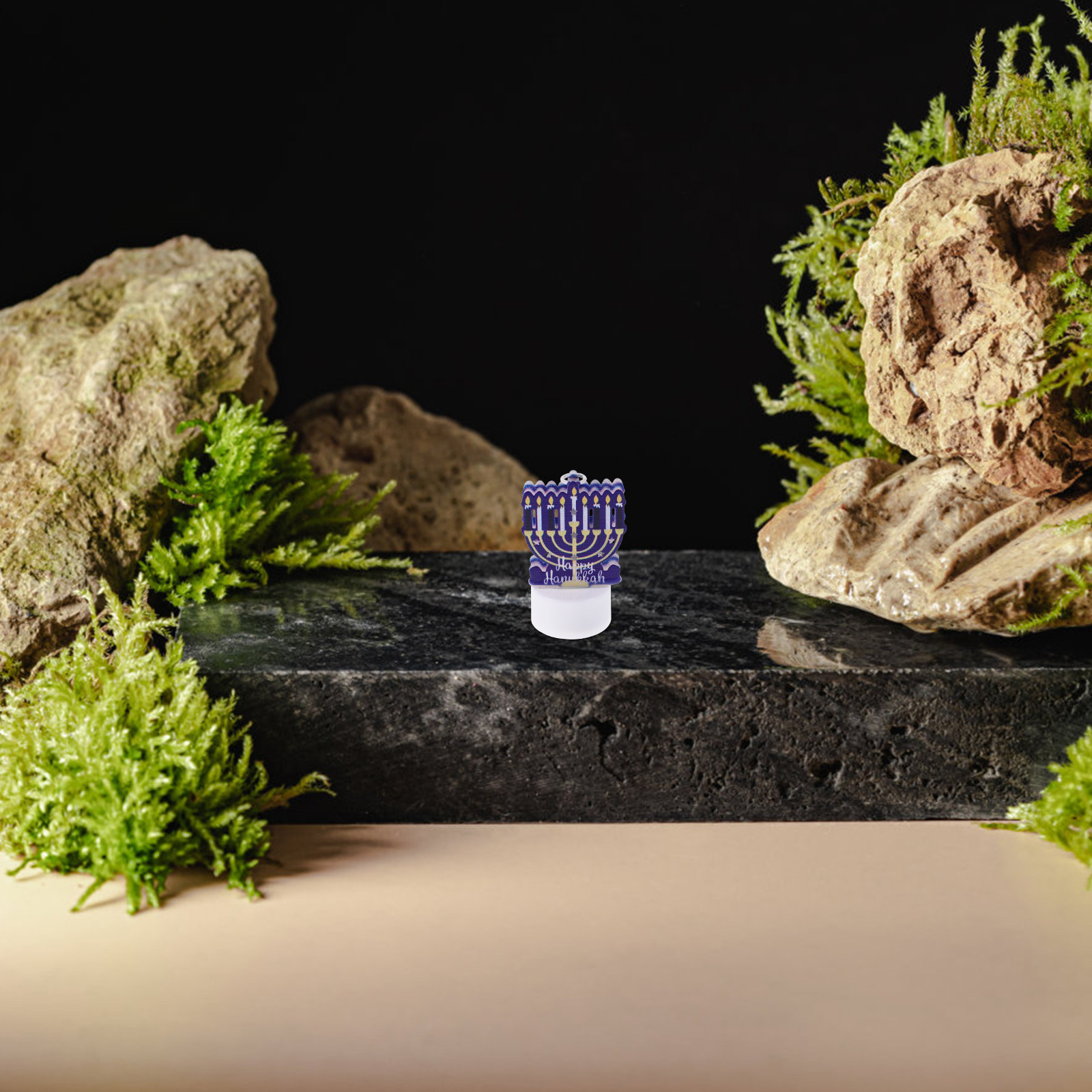 Paraffin Candle Wax - Flammenlose LED Chanukka-Kerzen im Eisenkunst-Design, Festliche
