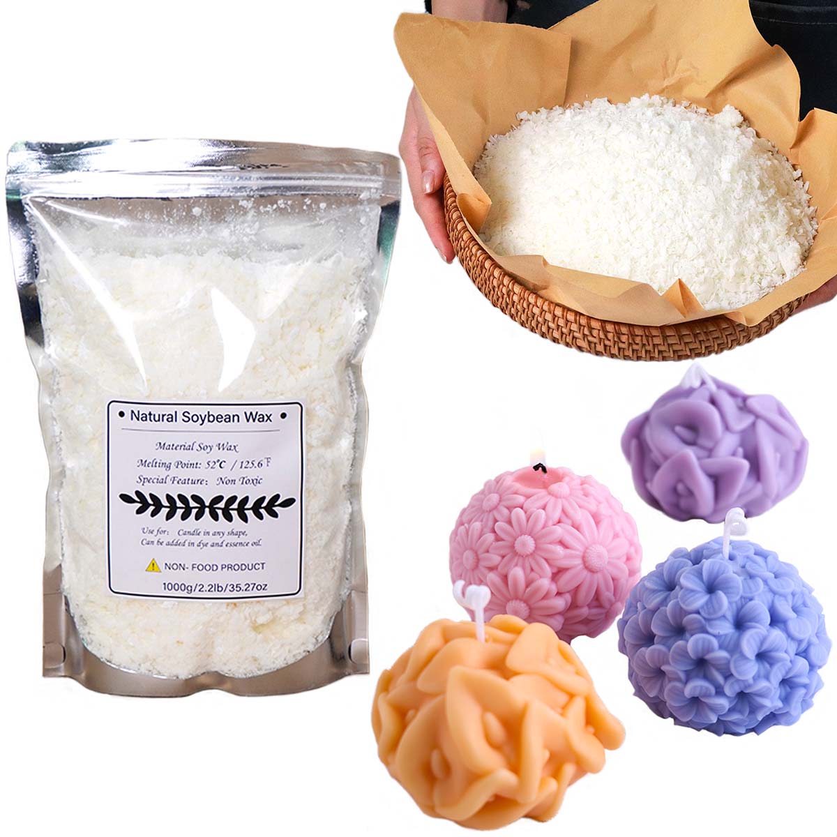 500 g/1 kg natürliche Sojawach – Soy Wax Pillar Blend Bewertung und Preis