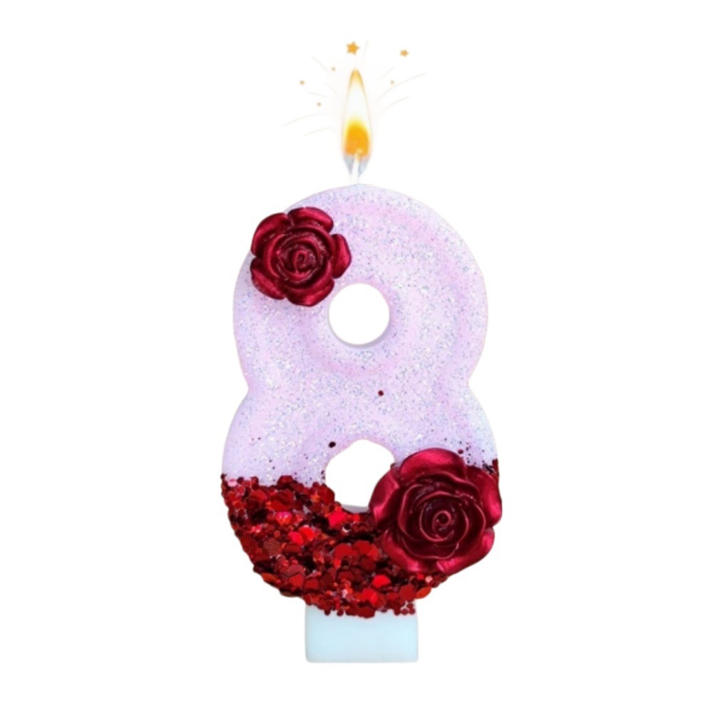 Nummerierte Rosa Glitzer Rote  – Paraffin Candle Wax Bewertung und Preis